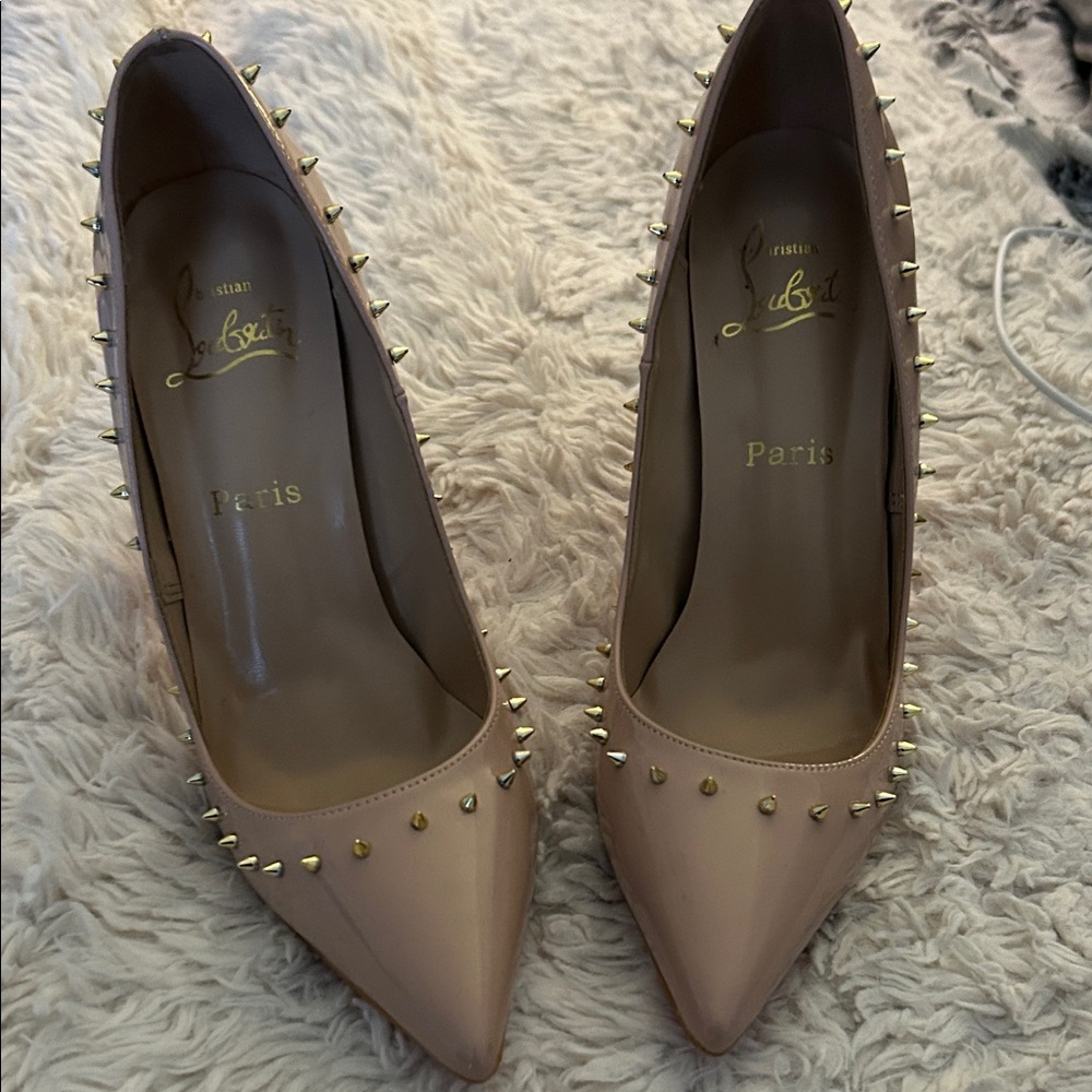 Christian Louboutin Beige Studded Heels